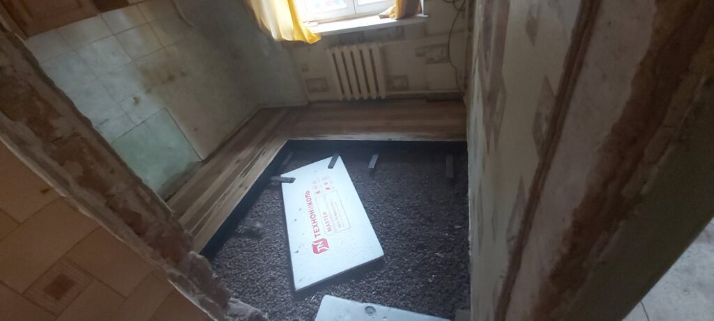 стяжка пола на кухне